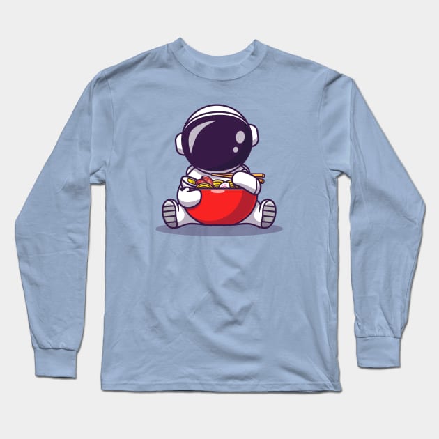 Cute Astronaut Eat Ramen Long Sleeve T-Shirt by Catalyst Labs